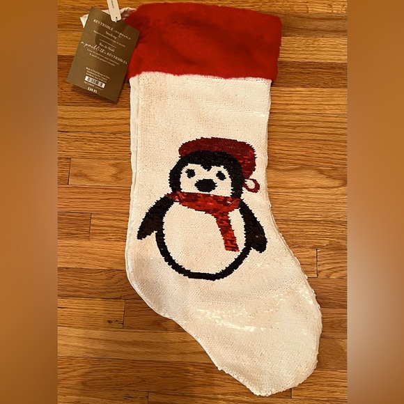 Very Cute Penguin Christmas Stocking from Pier 1-Never Used, Excellent Condition